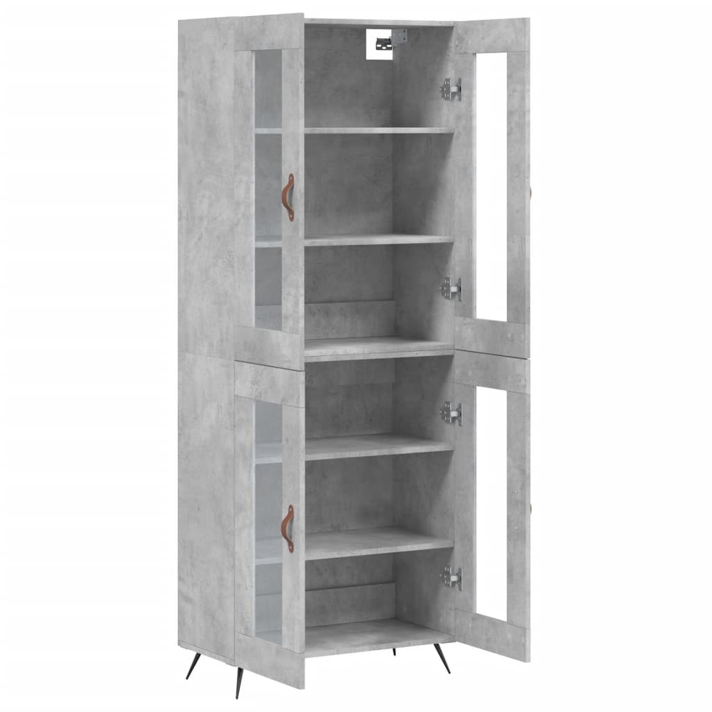 vidaXL Skříň highboard betonově šedá 69,5x34x180 cm kompozitní dřevo