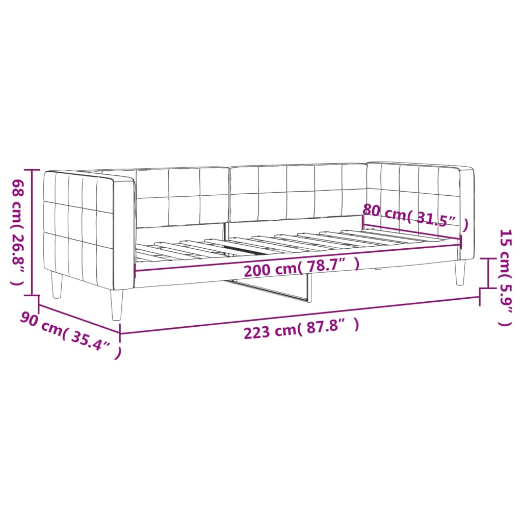 vidaXL Válenda černá 80 x 200 cm samet