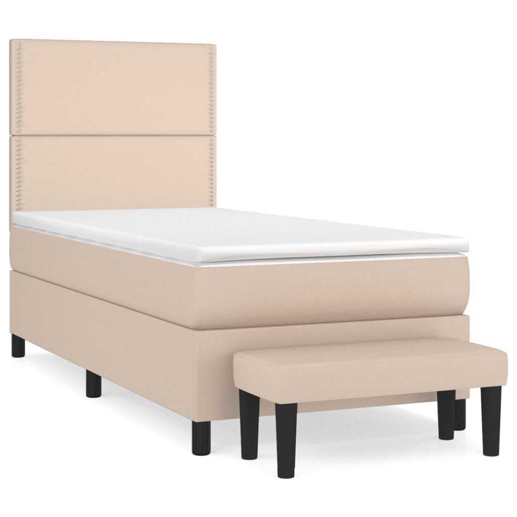 vidaXL Box spring postel s matrací cappuccino 80 x 200 cm umělá kůže