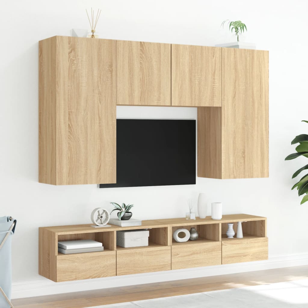 vidaXL Nástěnné TV skříňky 2 ks dub sonoma 80 x 30 x 30 cm kompozit