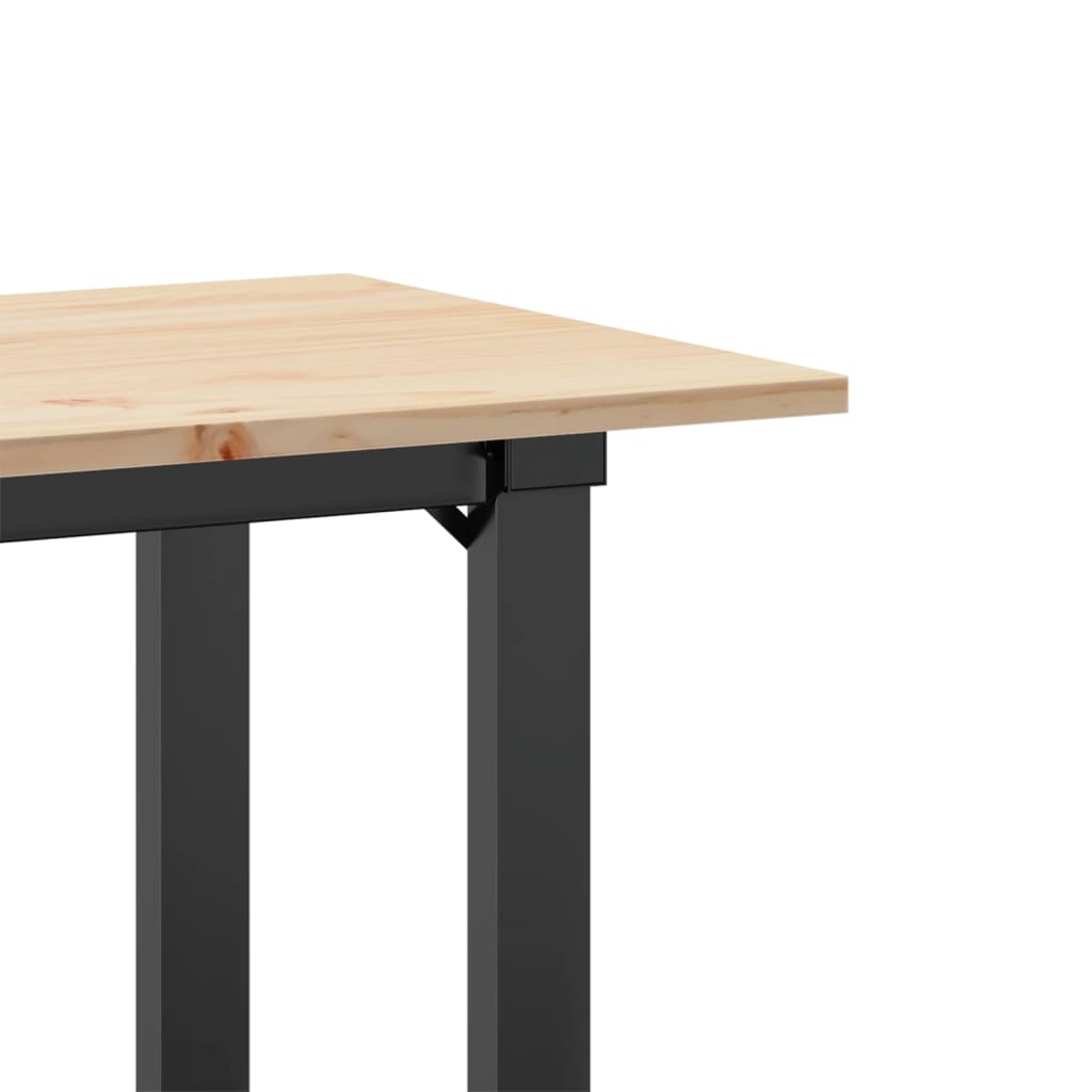 vidaXL Jídelní stůl s O rámem 80 x 50 x 75 cm borové dřevo a litina