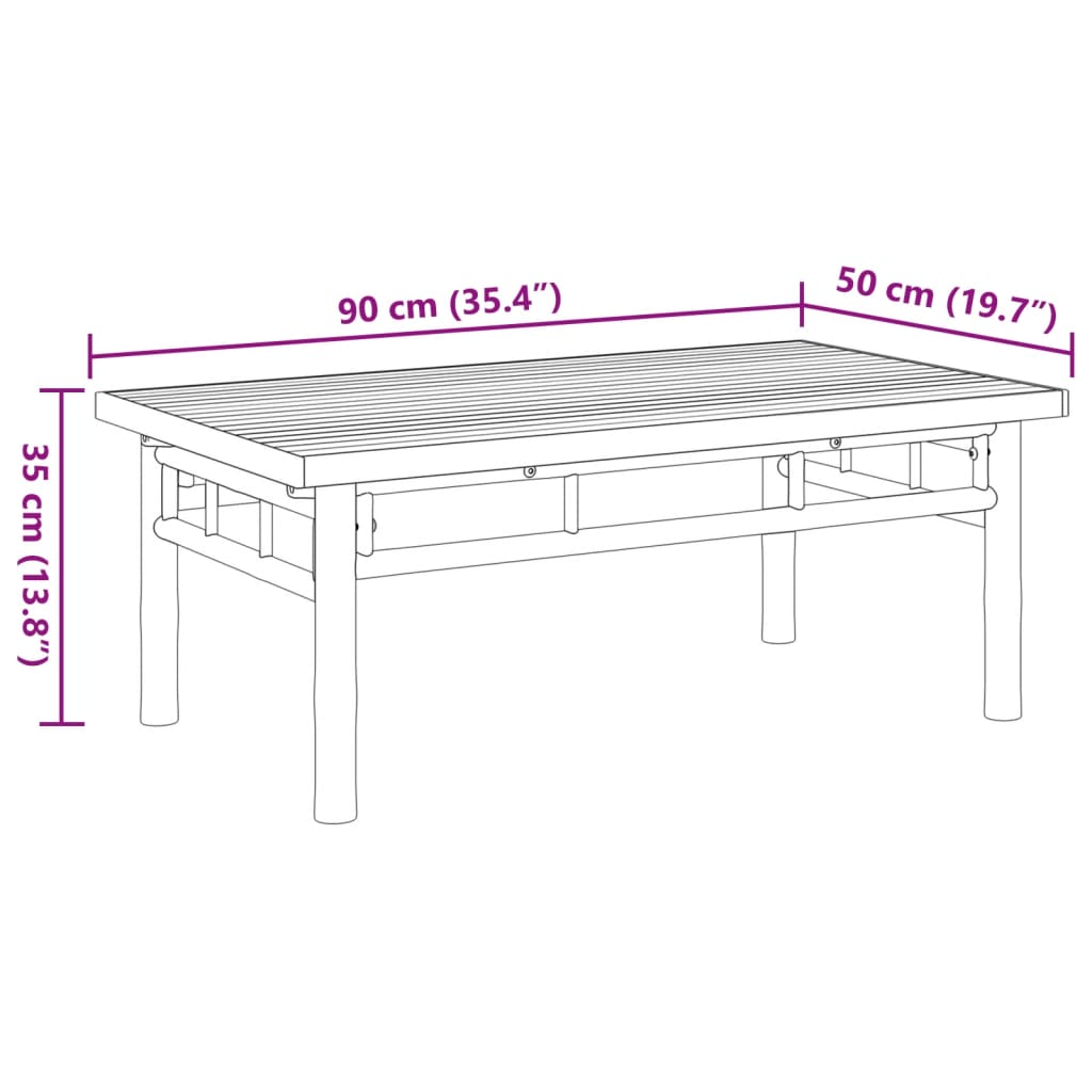 vidaXL Konferenční stolek 90 x 50 x 35 cm bambus