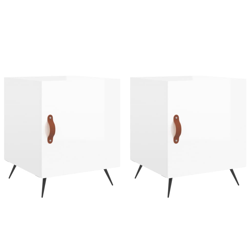 vidaXL Noční stolky 2 ks lesklé bílé 40 x 40 x 50 cm kompozitní dřevo