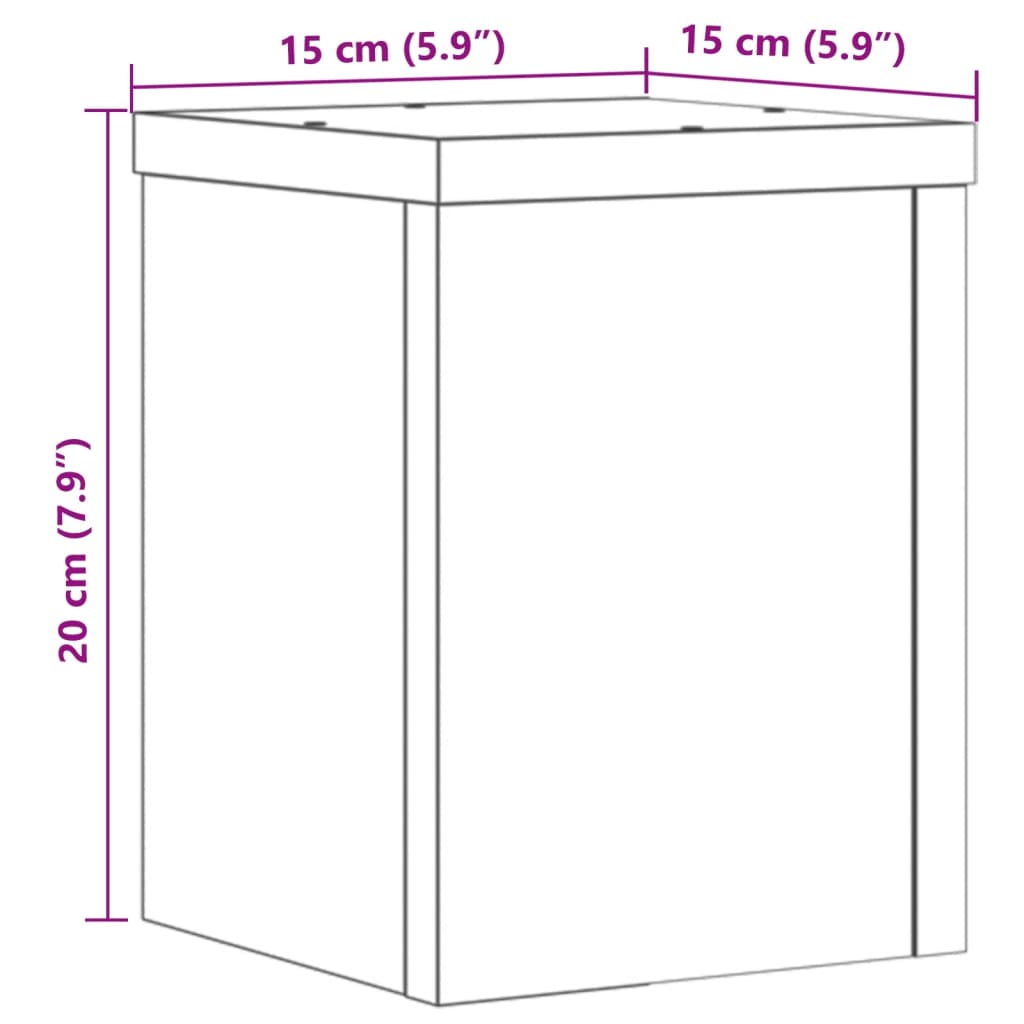 vidaXL Stojany na rostliny 2 ks černé 15 x 15 x 20 cm kompozitní dřevo