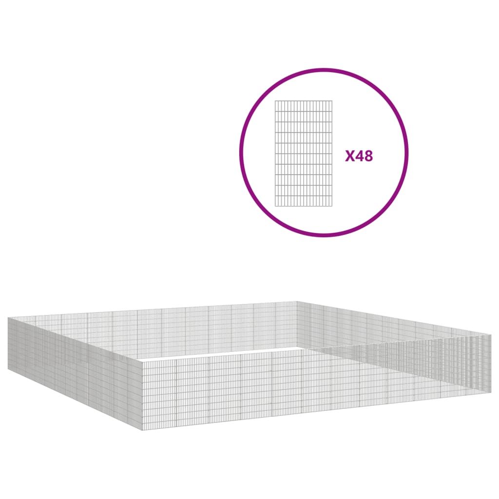 vidaXL Ohrádka pro zvířata 48 panelů 54 x 100 cm pozinkované železo