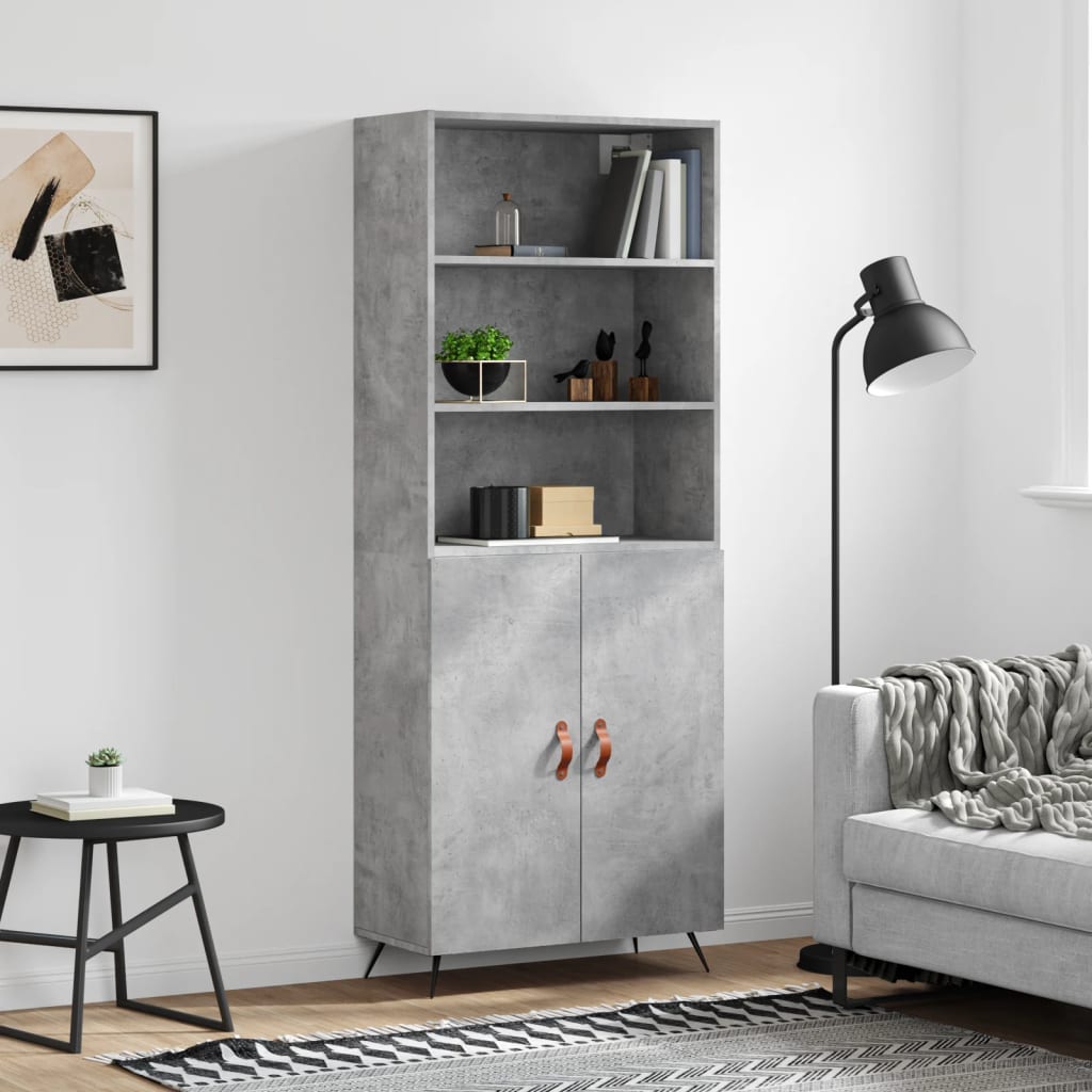 vidaXL Skříň highboard betonově šedá 69,5x34x180 cm kompozitní dřevo