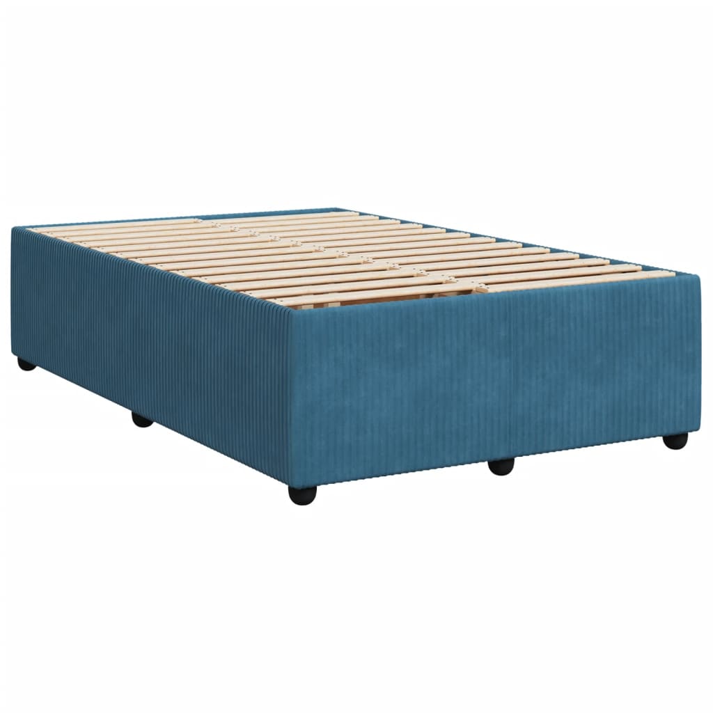 vidaXL Box spring postel s matrací tmavě modrá 120x190 cm samet