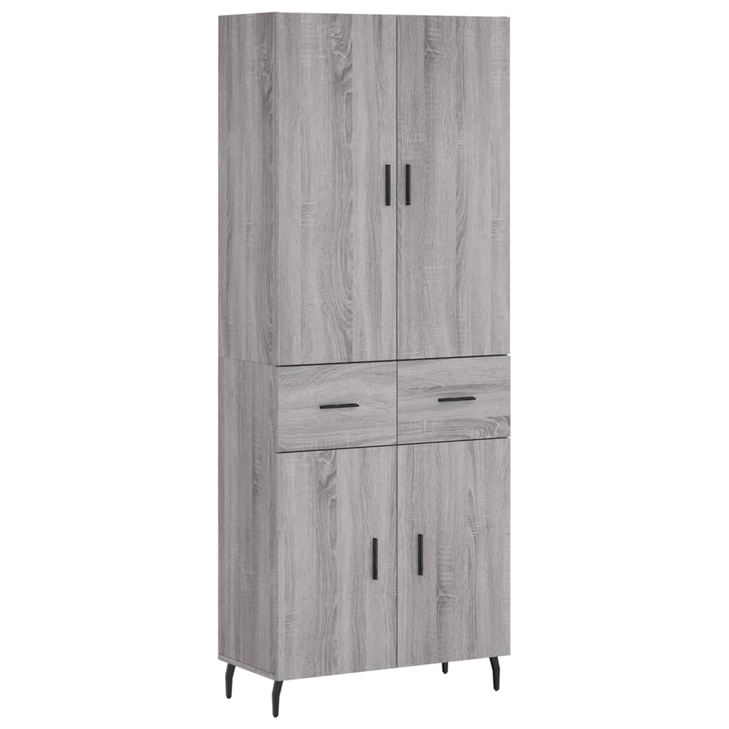 vidaXL Skříň highboard šedá sonoma 69,5 x 34 x 180 cm kompozitní dřevo