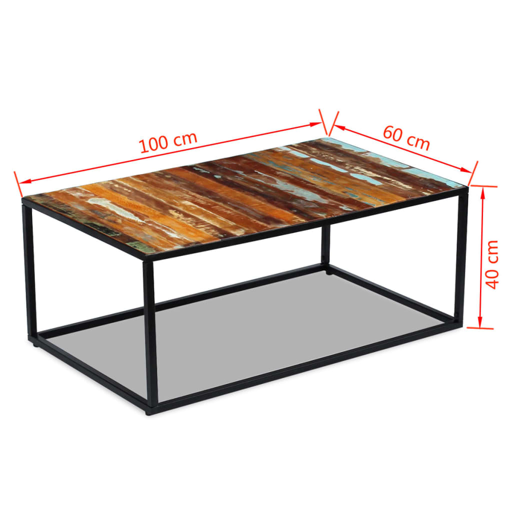 vidaXL Konferenční stolek masivní pražcové dřevo 100 x 60 x 40 cm