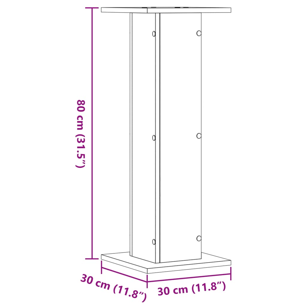 vidaXL Stojany na rostliny 2 ks hnědý dub 30x30x80 cm kompozitní dřevo