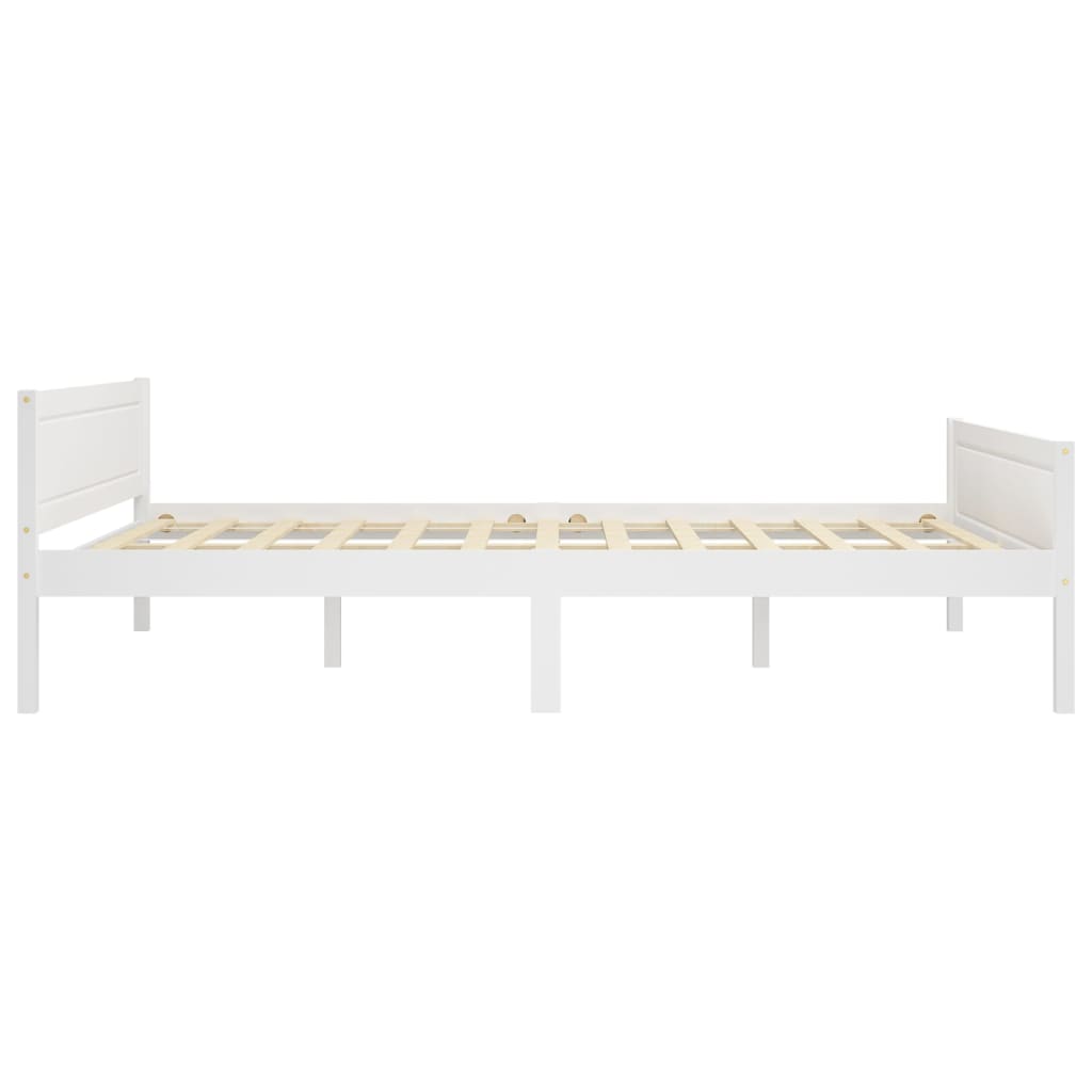 vidaXL Rám postele masivní borové dřevo bílý 140 x 200 cm