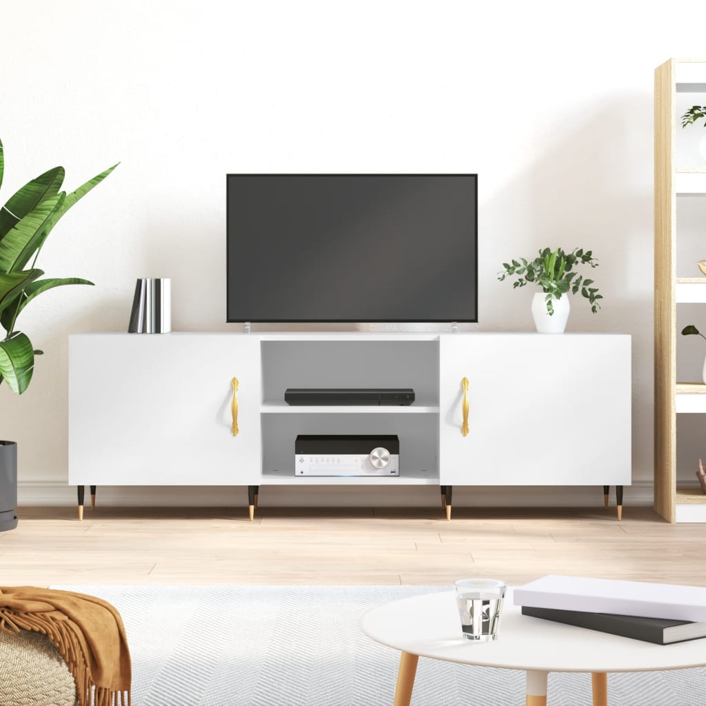 vidaXL TV skříňka bílá s vysokým leskem 150x30x50 cm kompozitní dřevo