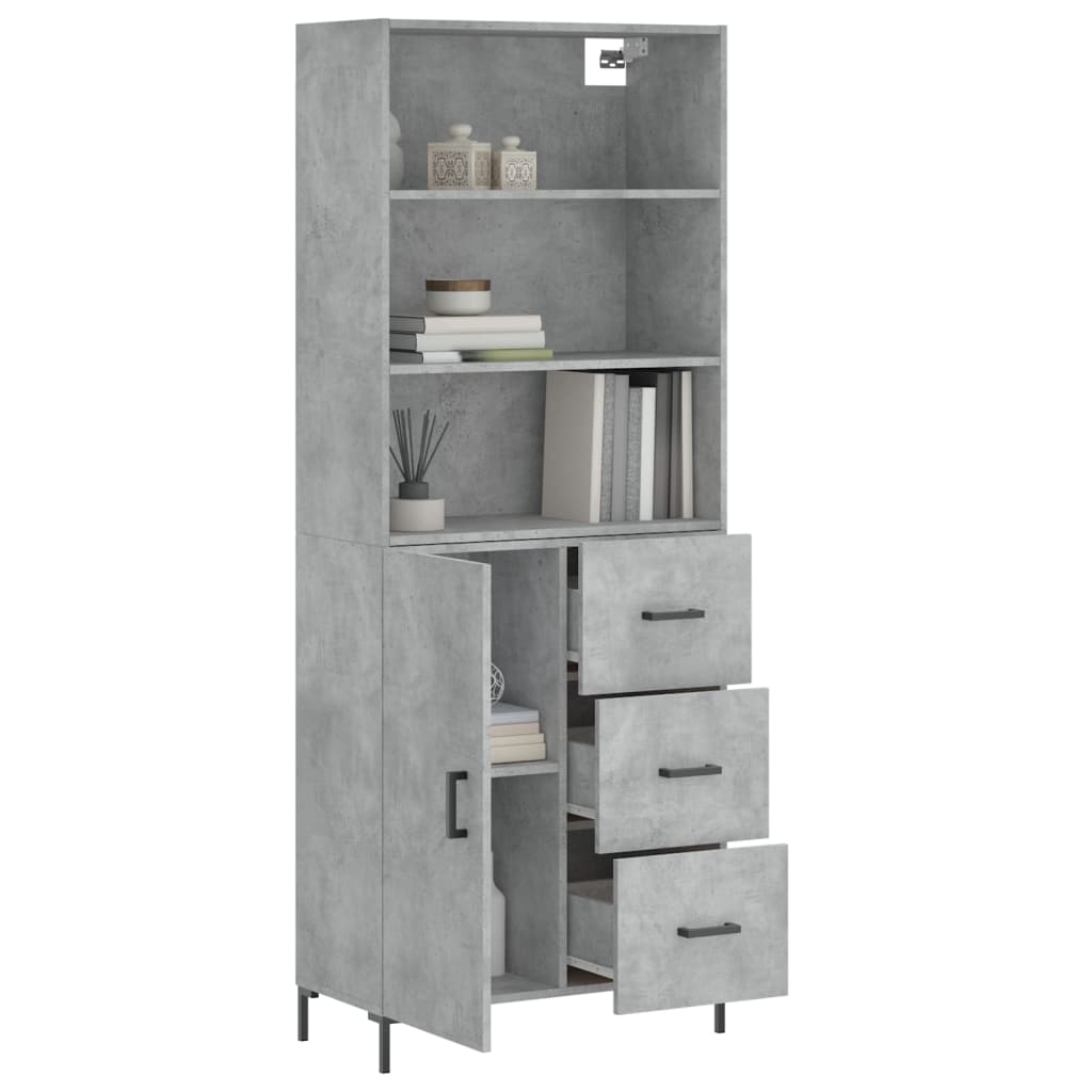 vidaXL Skříň highboard betonově šedá 69,5x34x180 cm kompozitní dřevo