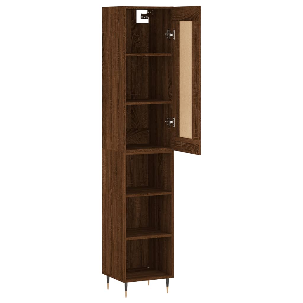 vidaXL Skříň highboard hnědý dub 34,5 x 34 x 180 cm kompozitní dřevo