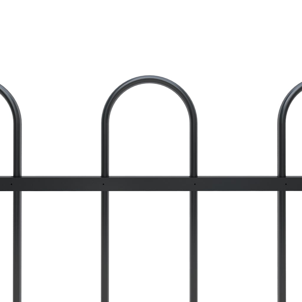 vidaXL Zahradní plot s obloučky ocel 13,6 x 0,8 m černý
