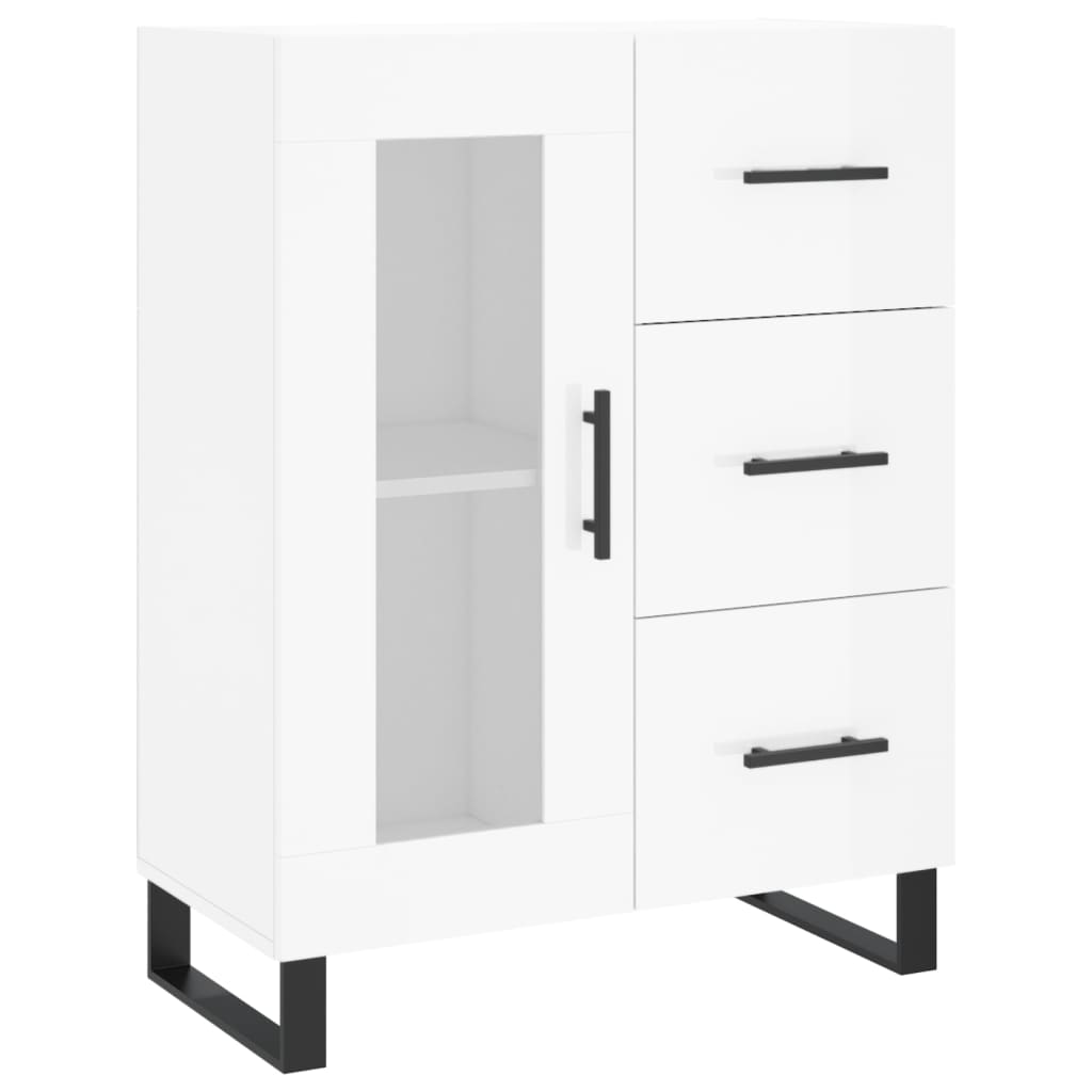 vidaXL Skříň highboard lesklá bílá 69,5 x 34 x 180 cm kompozitní dřevo