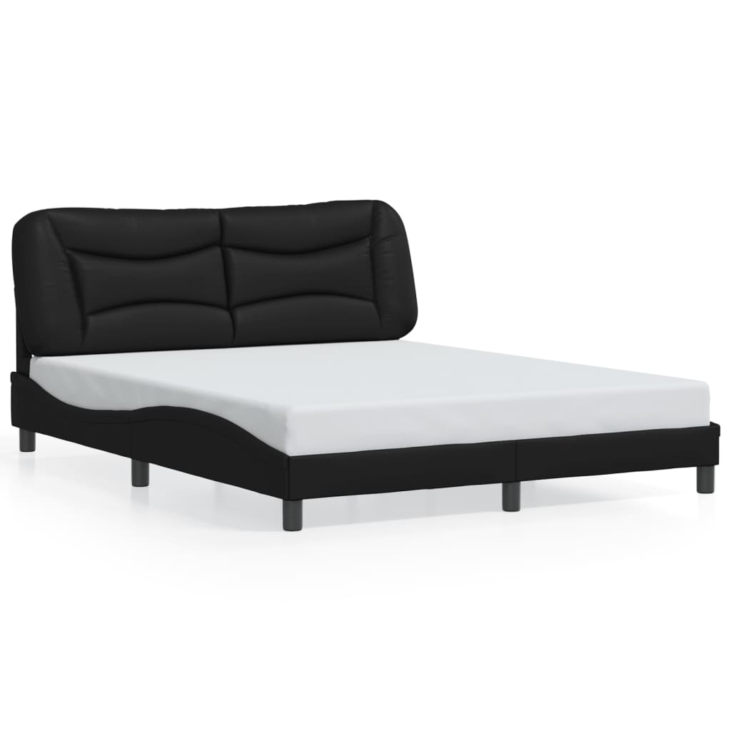 vidaXL Rám postele s čelem černý 160x200 cm umělá kůže