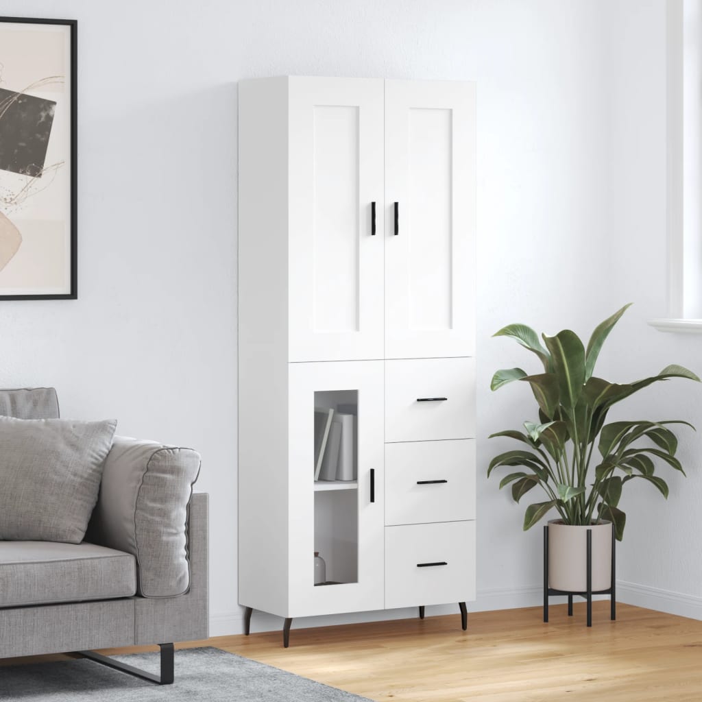 vidaXL Skříň highboard bílá 69,5 x 34 x 180 cm kompozitní dřevo