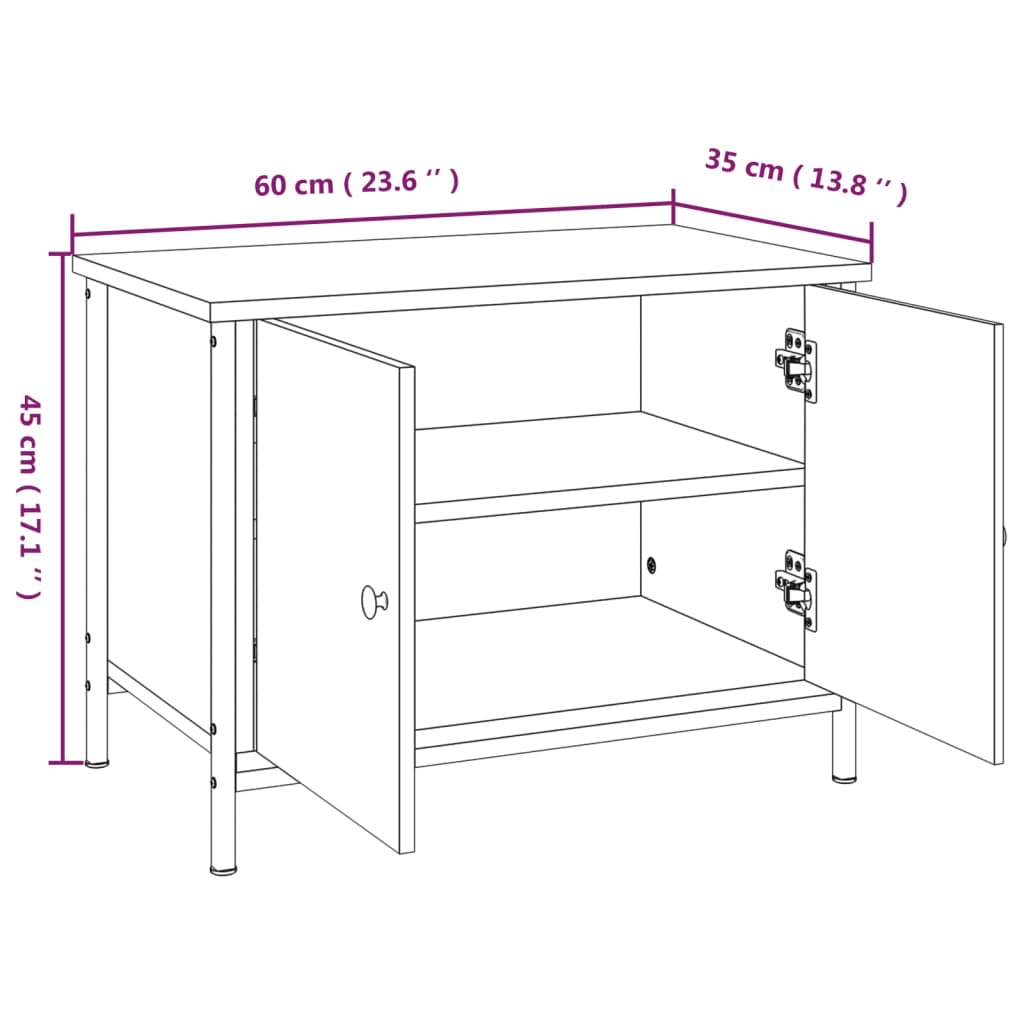 vidaXL TV skříňka s dvířky černá 60 x 35 x 45 cm kompozitní dřevo