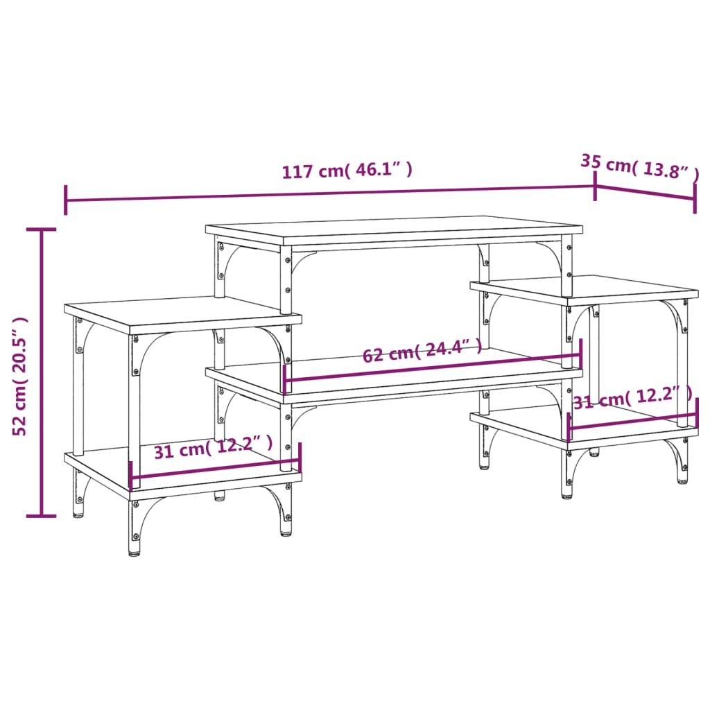 vidaXL TV skříňka černá 117 x 35 x 52 cm kompozitní dřevo