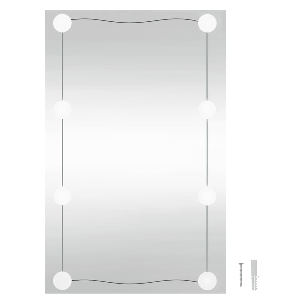 vidaXL Nástěnné zrcadlo s LED osvětlením 50 x 80 cm sklo obdélníkové