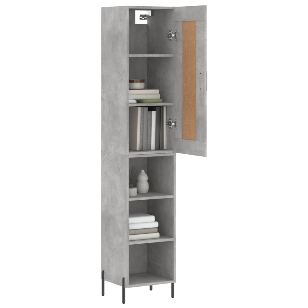 vidaXL Skříň highboard betonově šedá 34,5x34x180 cm kompozitní dřevo