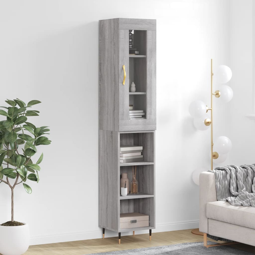 vidaXL Skříň highboard šedá sonoma 34,5 x 34 x 180 cm kompozitní dřevo