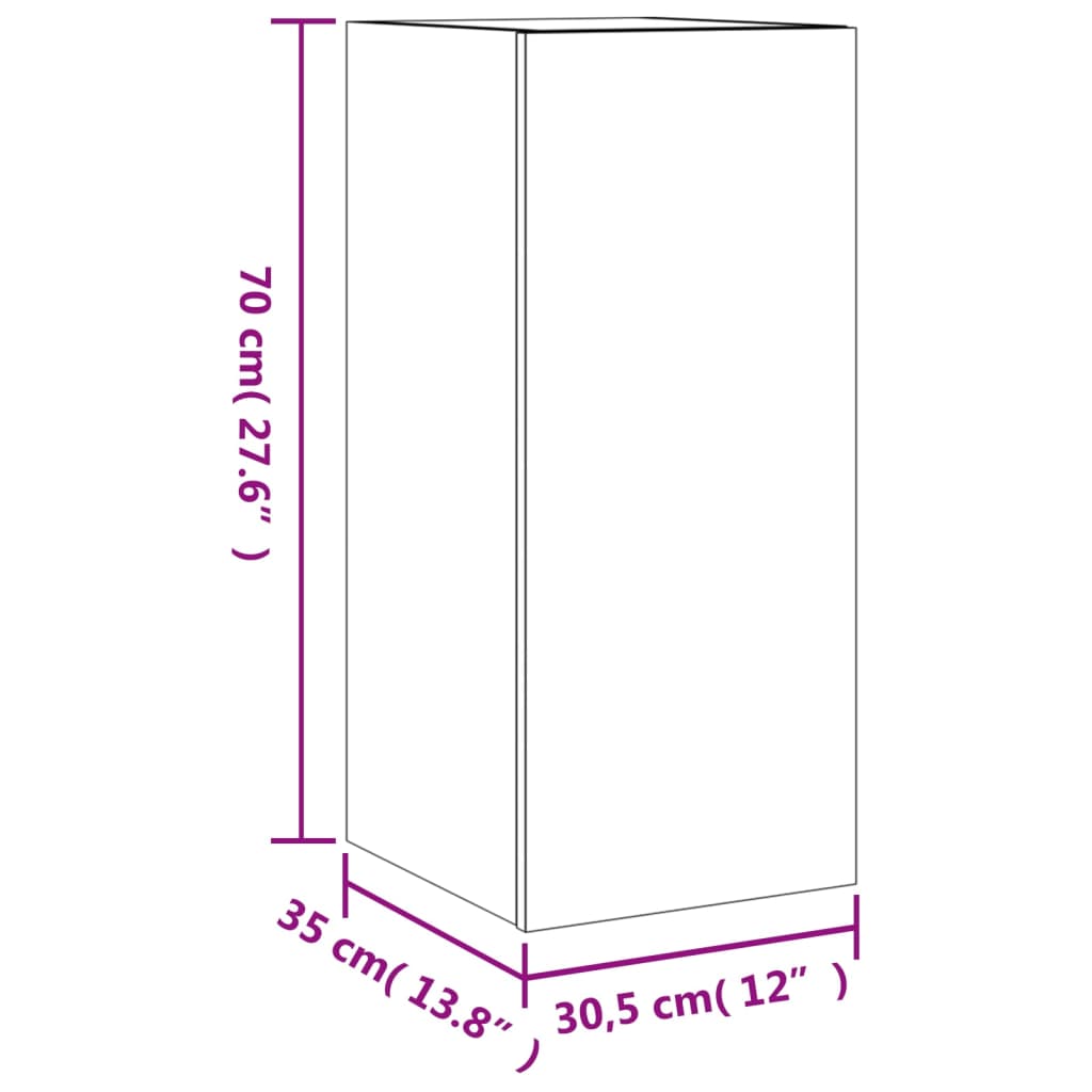 vidaXL Nástěnné TV skříňky s LED osvětlením 2 ks bílé 30,5x35x70 cm