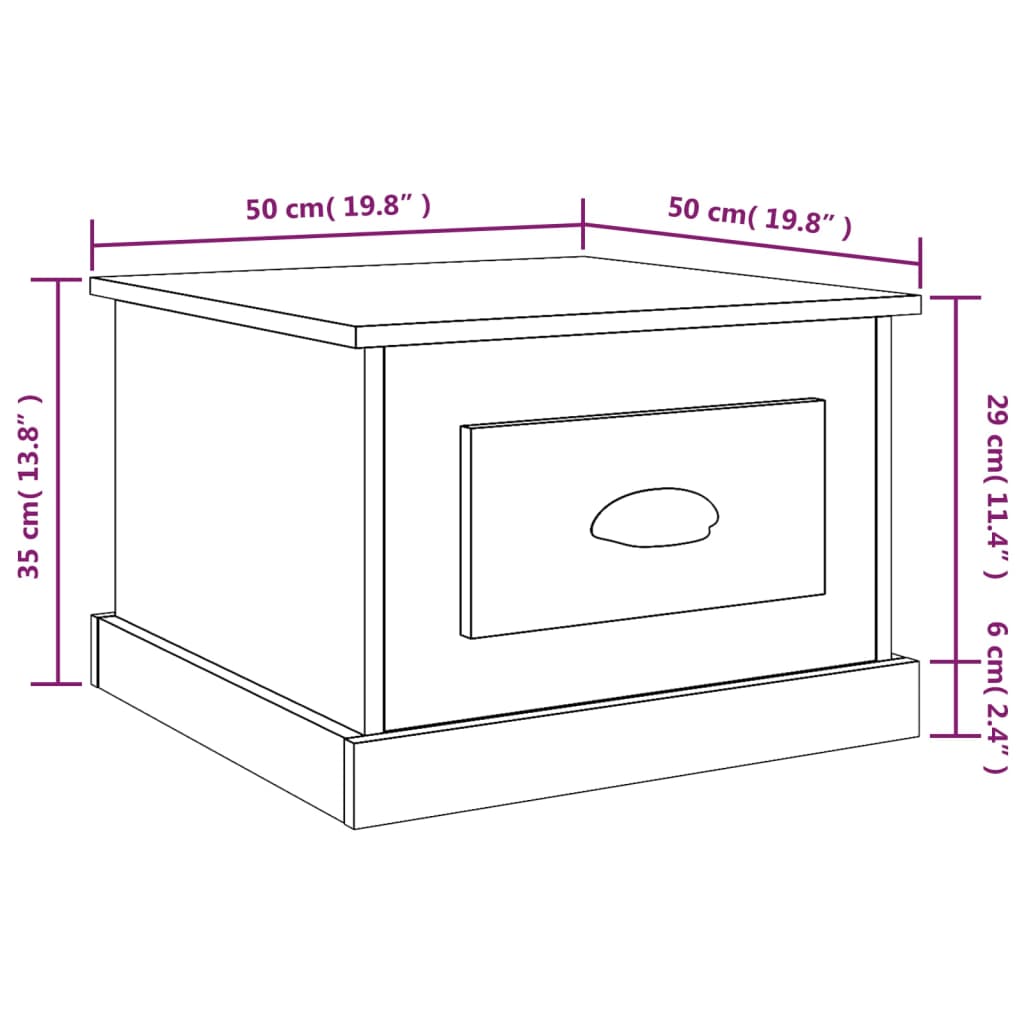 vidaXL Konferenční stolek hnědý dub 50x50x35 cm kompozitní dřevo