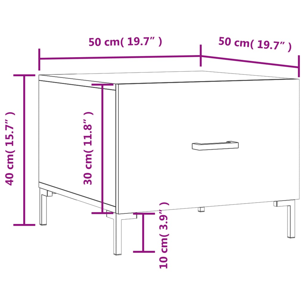 vidaXL Konferenční stolek dub sonoma 50 x 50 x 40 cm kompozitní dřevo