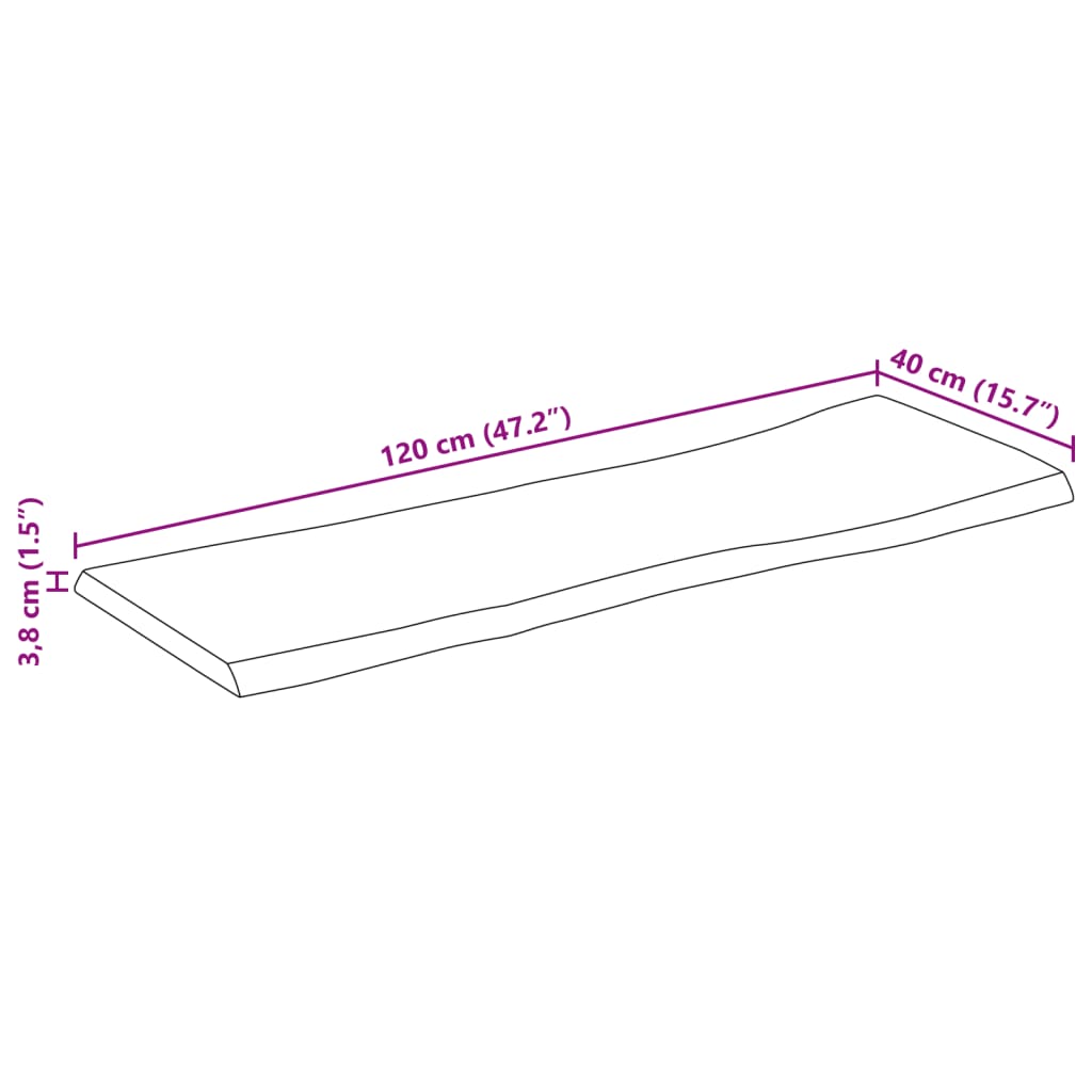 vidaXL Stolní deska 120 x 40 x 3,8 cm živá hrana mangovníkové dřevo