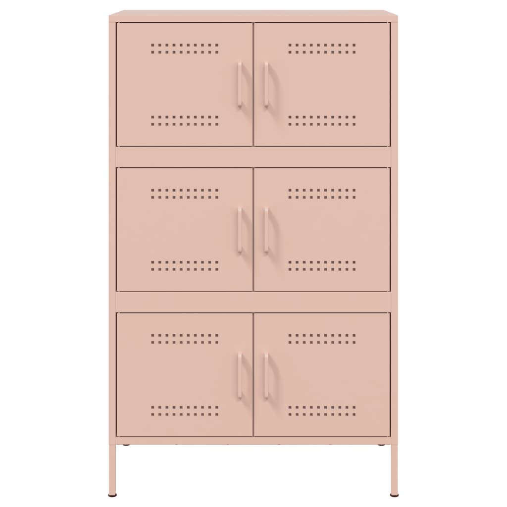 vidaXL Skříň highboard růžová 68 x 39 x 113 cm ocel