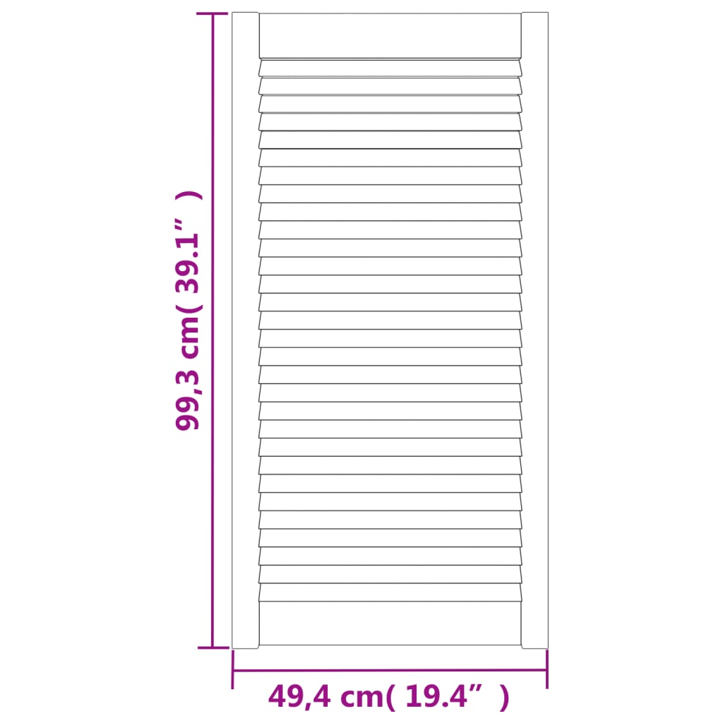 vidaXL Nábytková dvířka lamelový design 2 ks 99,3 x 49,4 cm borovice