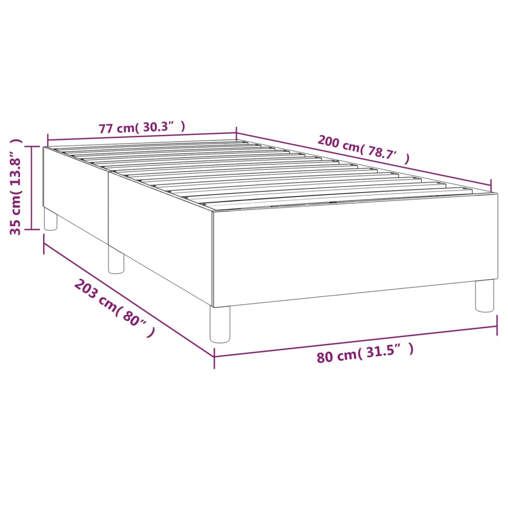 vidaXL Rám postele šedý 80 x 200 cm umělá kůže