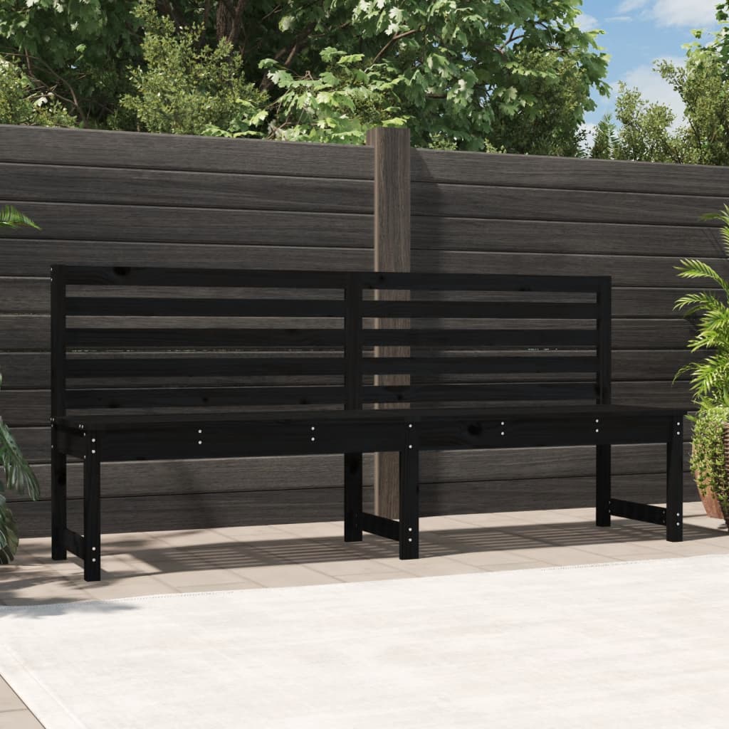vidaXL Zahradní lavice černá 201,5 cm masivní borové dřevo