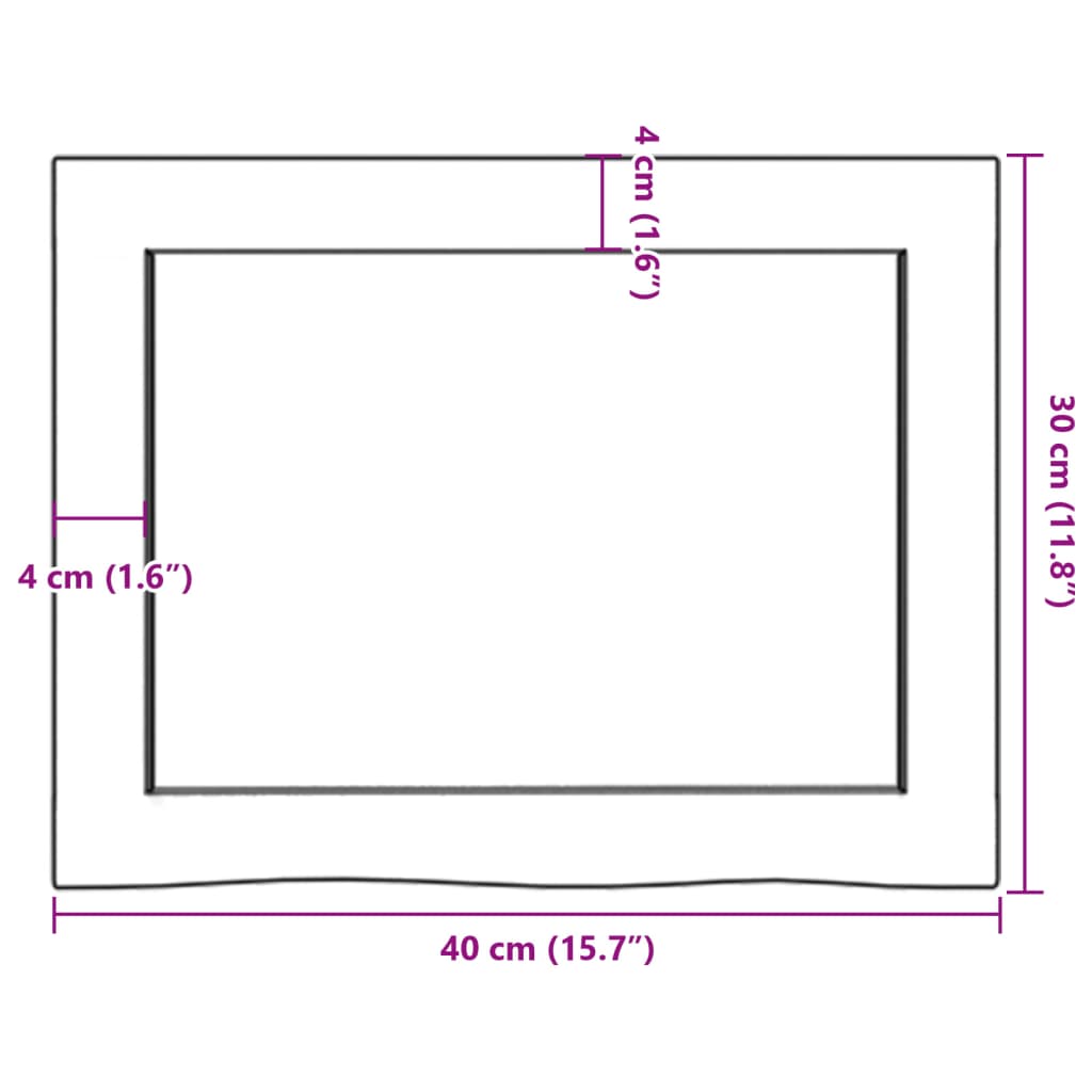 vidaXL Koupelnová deska tmavě hnědá 40x30x(2-4) cm ošetřený masiv