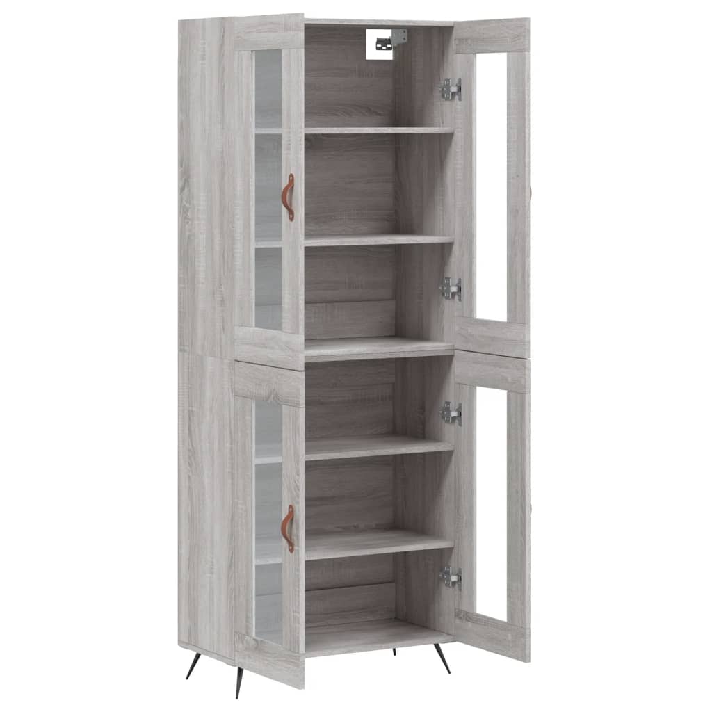 vidaXL Skříň highboard šedá sonoma 69,5 x 34 x 180 cm kompozitní dřevo