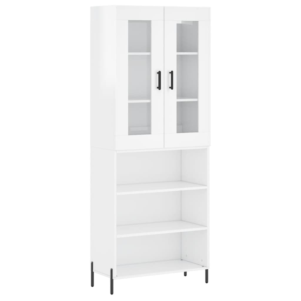 vidaXL Skříň highboard lesklá bílá 69,5 x 34 x 180 cm kompozitní dřevo