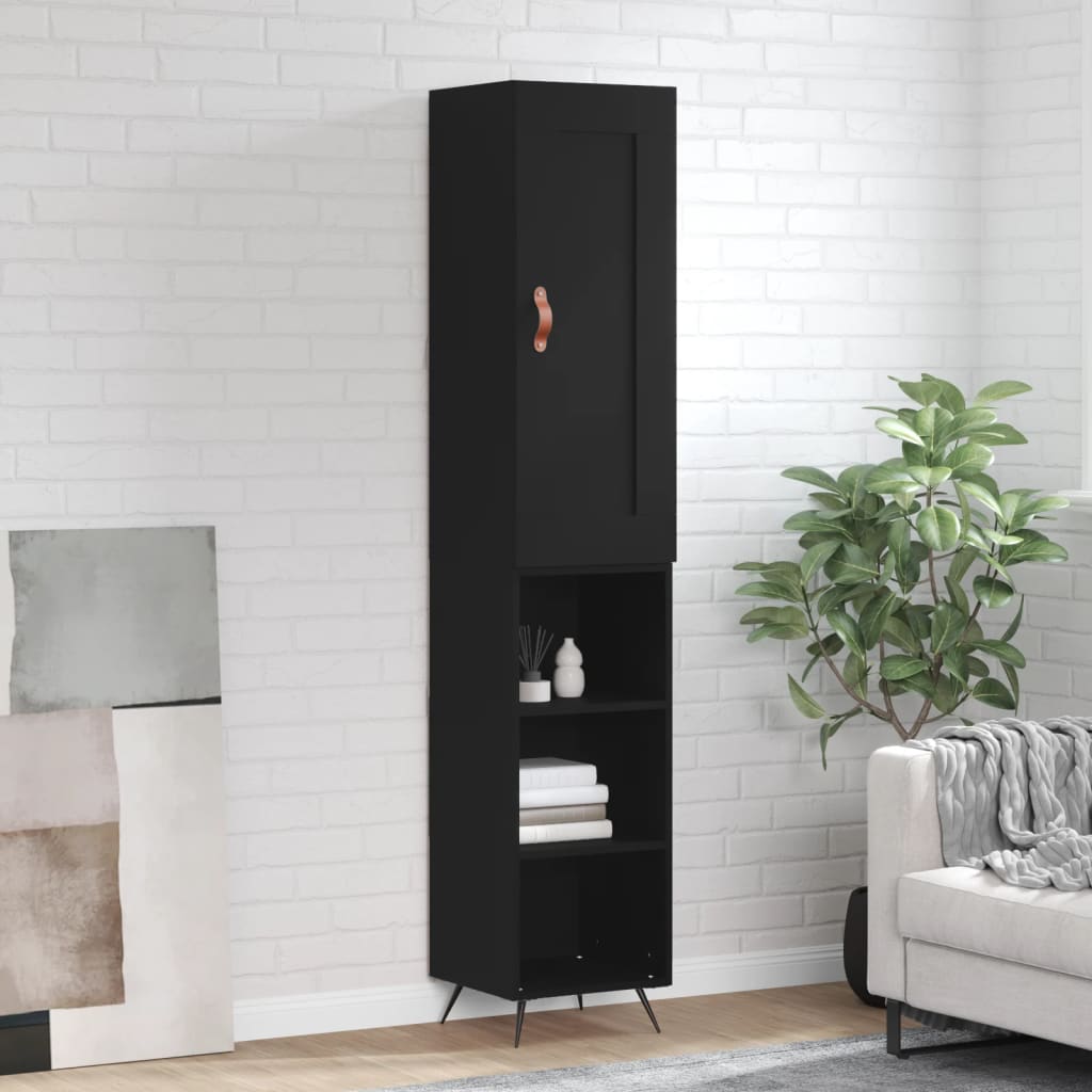 vidaXL Skříň highboard černá 34,5 x 34 x 180 cm kompozitní dřevo