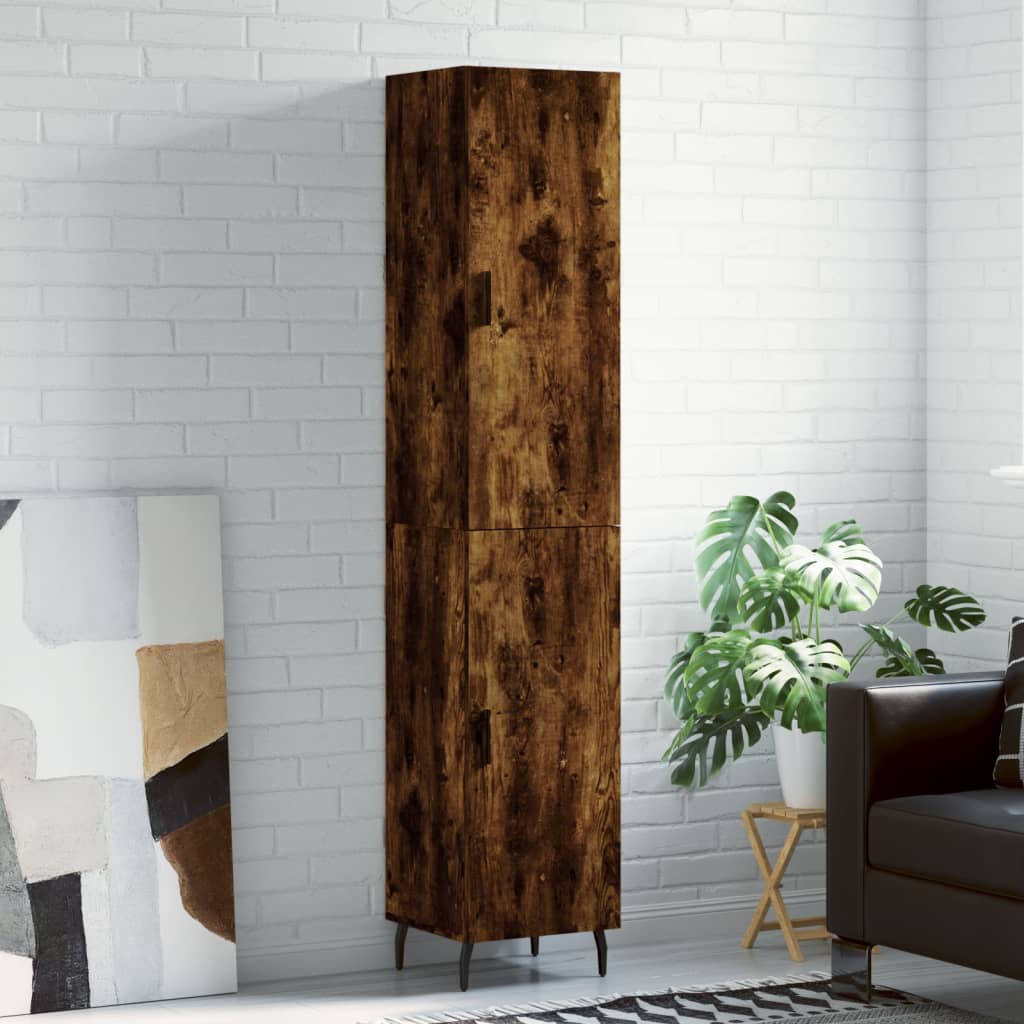 vidaXL Skříň highboard kouřový dub 34,5 x 34 x 180 cm kompozitní dřevo