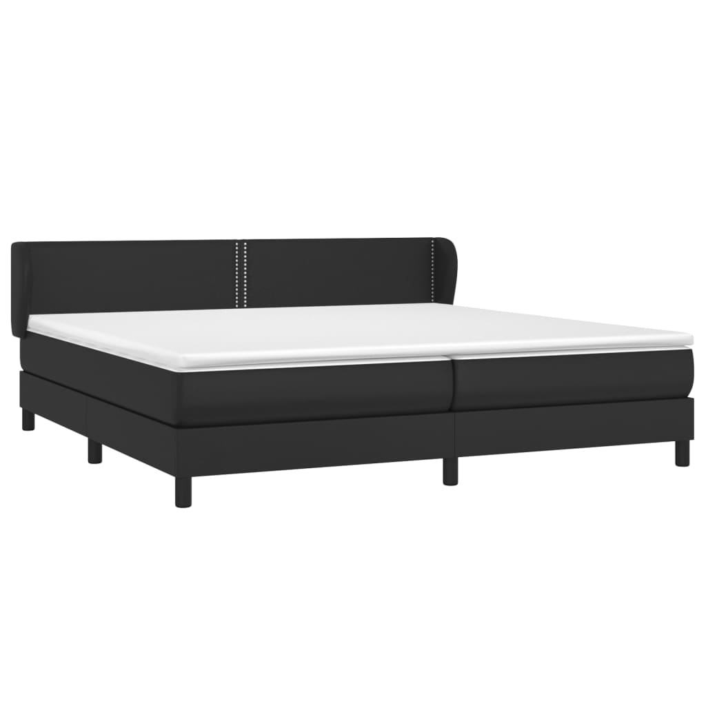 vidaXL Box spring postel s matrací černá 200x200 cm umělá kůže