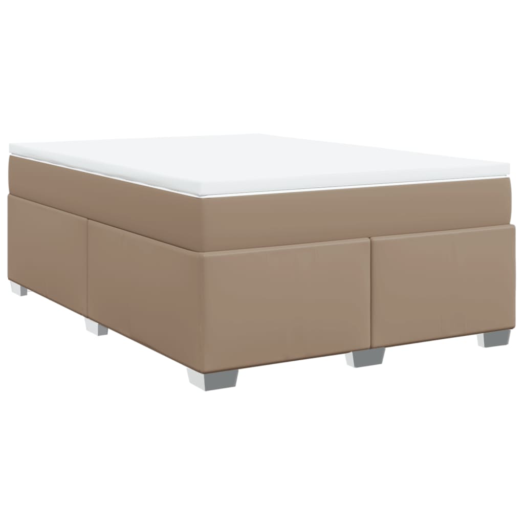 vidaXL Box spring postel s matrací cappuccino 140x200 cm umělá kůže