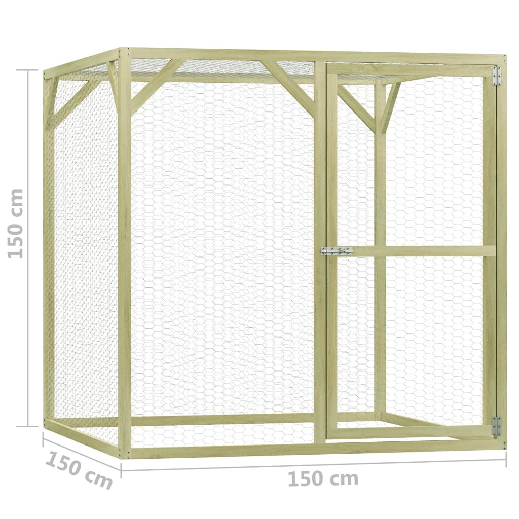 vidaXL Klec pro kuřata 1,5 x 1,5 x 1,5 m impregnovaná borovice