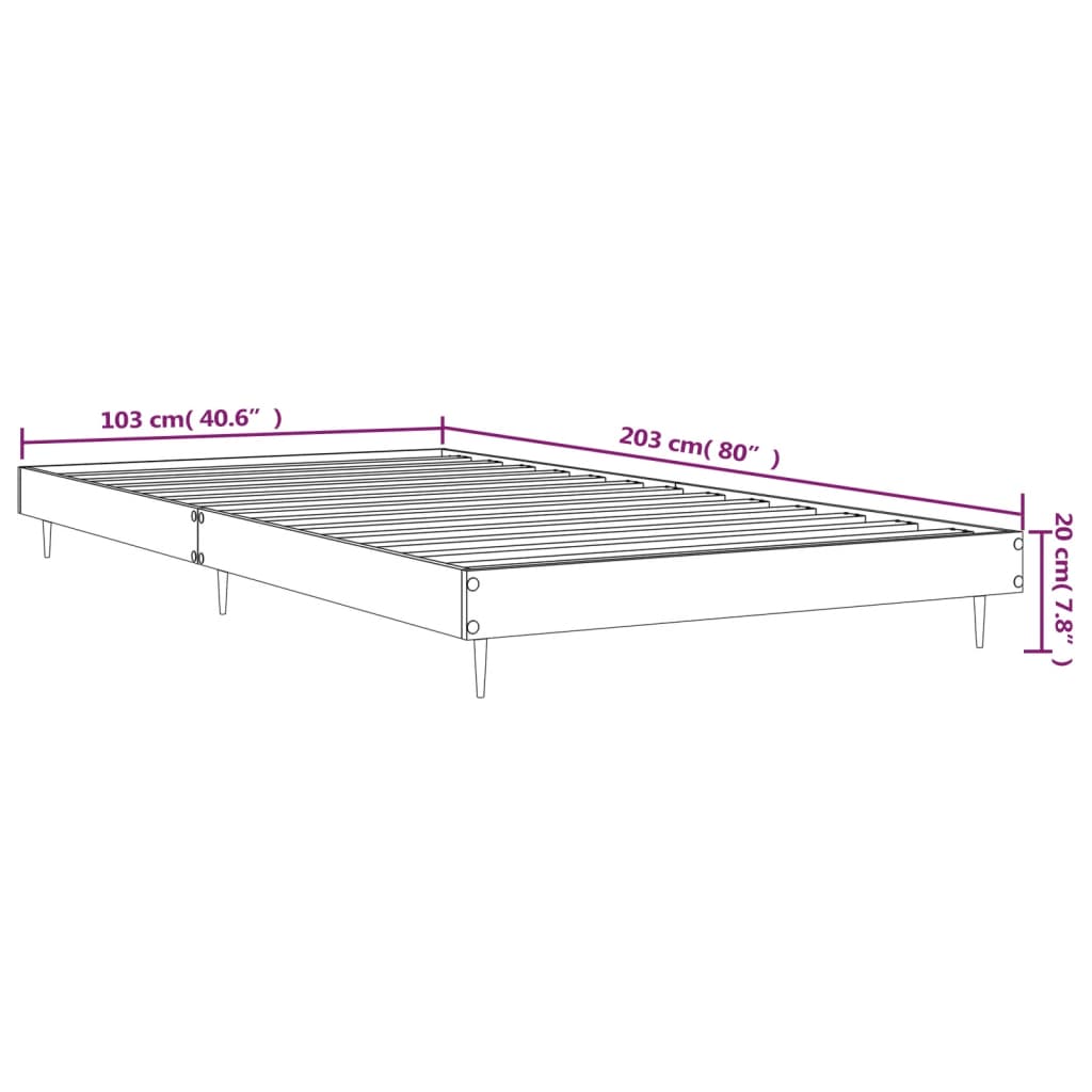 vidaXL Rám postele černý 100 x 200 cm kompozitní dřevo