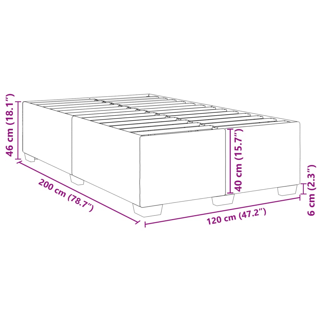 vidaXL Rám postele černý 120 x 200 cm umělá kůže