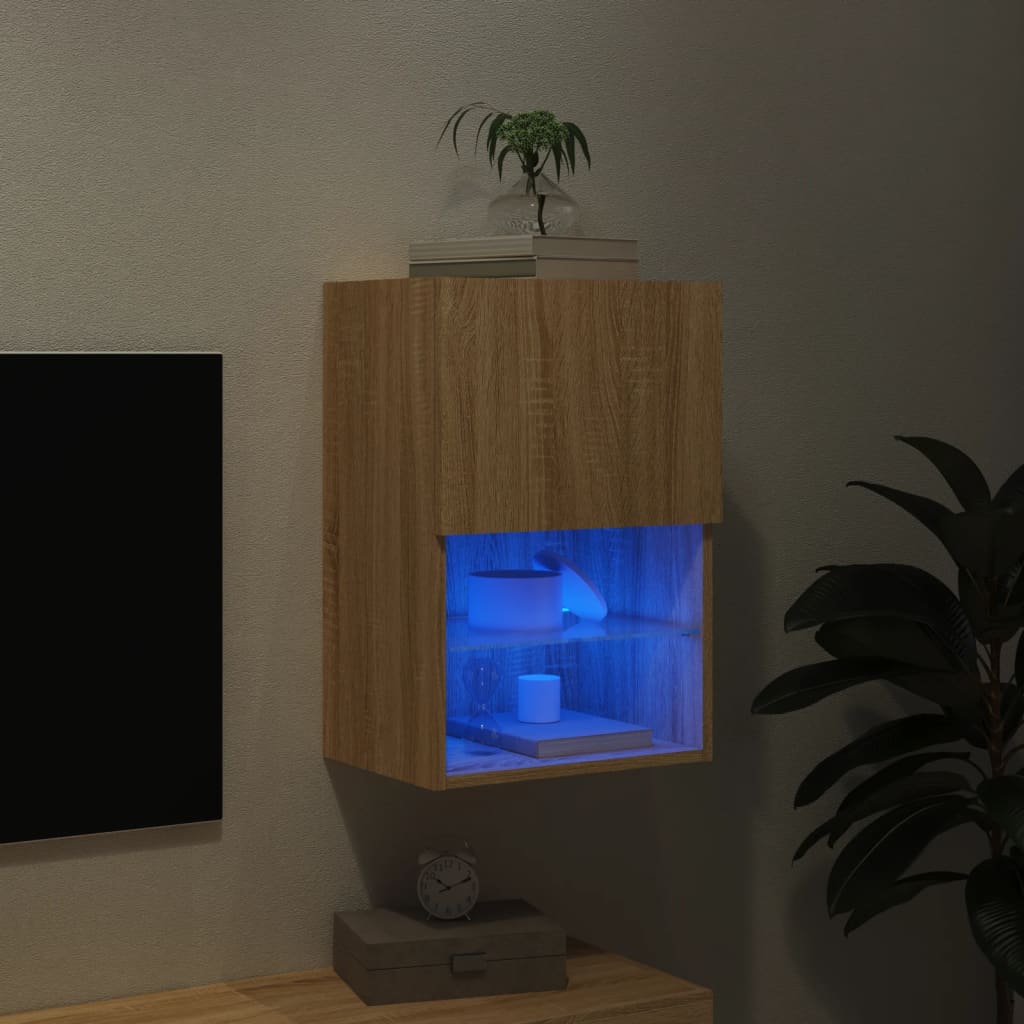 vidaXL TV skříňka s LED osvětlením dub sonoma 40,5 x 30 x 60 cm