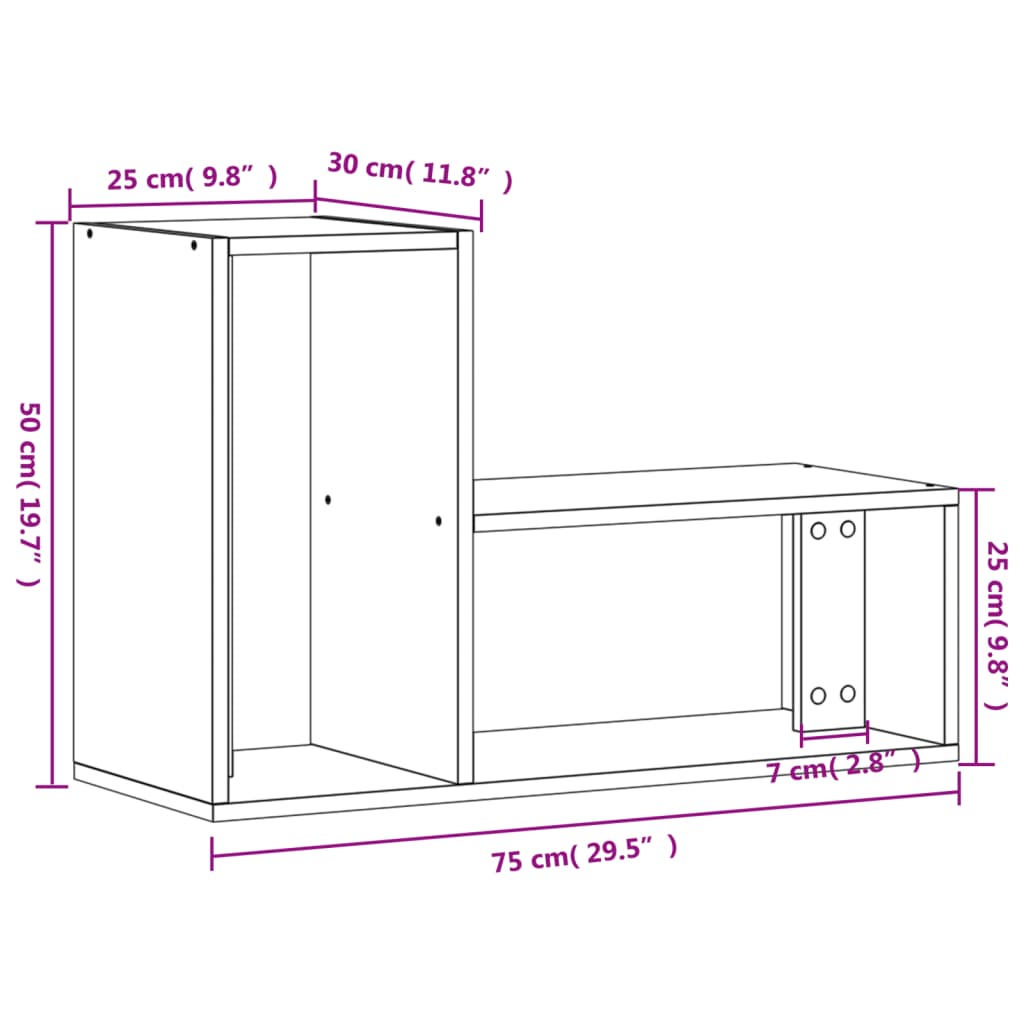 vidaXL TV skříňky 2 ks dub sonoma 75 x 30 x 50 cm kompozitní dřevo