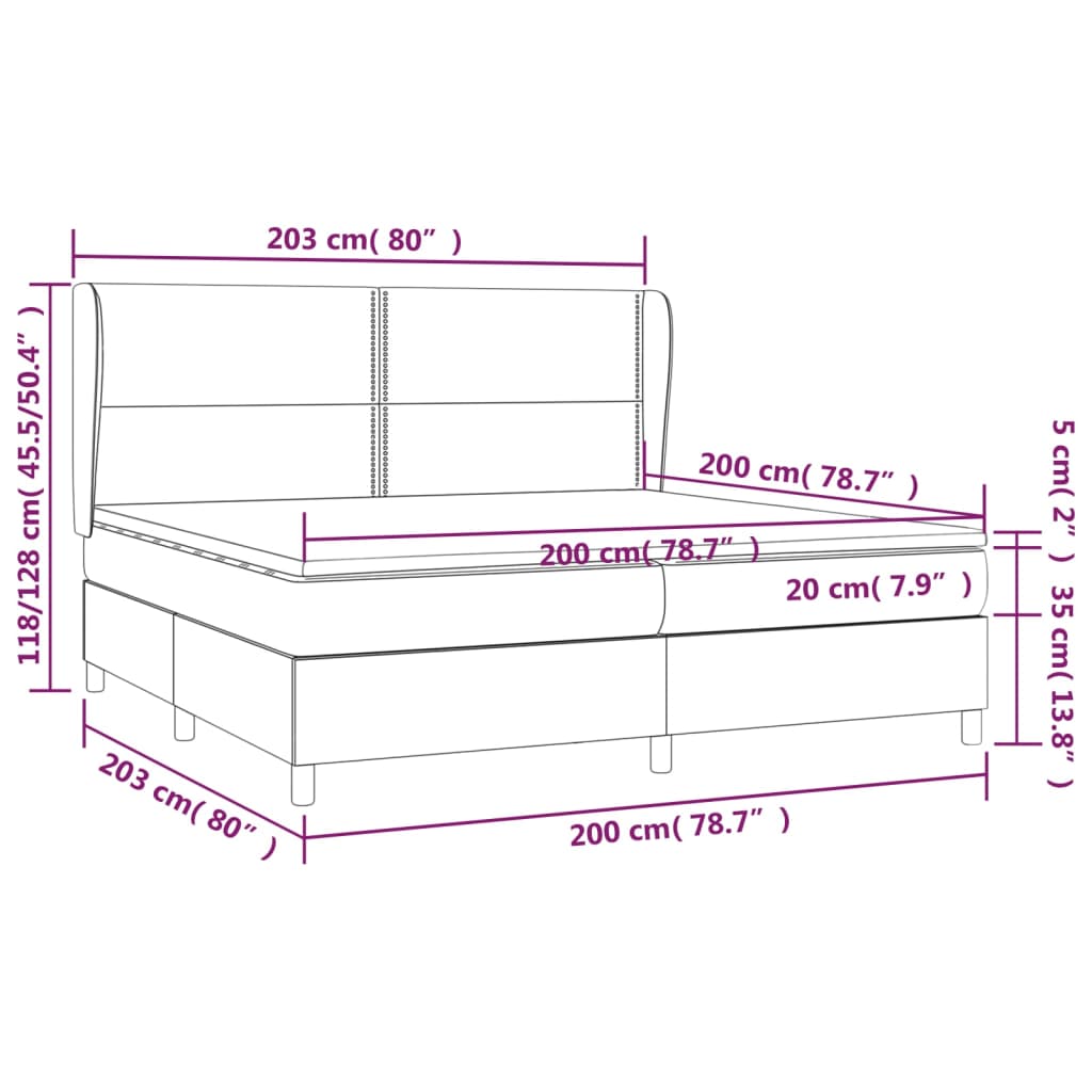 vidaXL Box spring postel s matrací bílá 200x200 cm umělá kůže