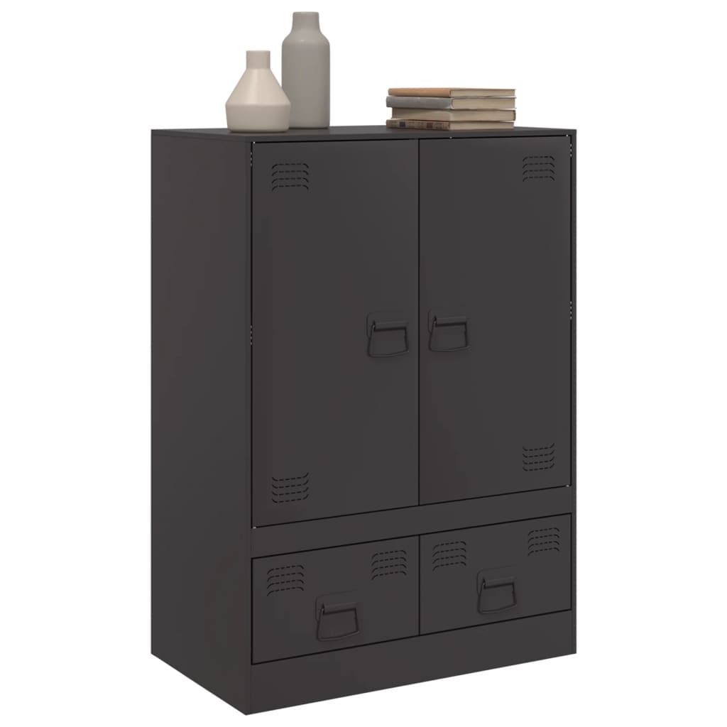 vidaXL Highboard černý 67 x 39 x 95 cm ocel