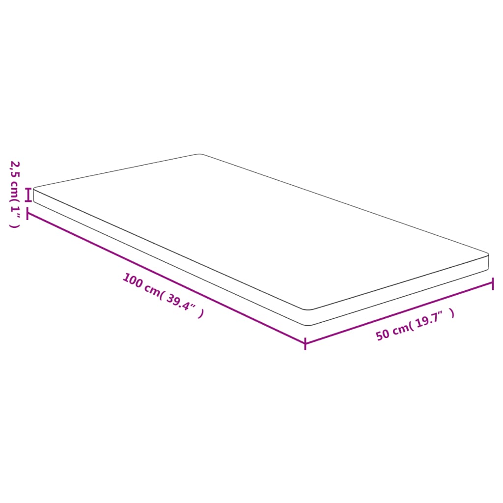 vidaXL Stolní deska 50 x 100 x 2,5 cm bambus